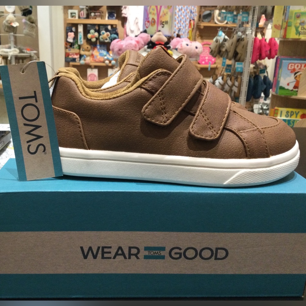Kids TOMS Cruz Double Strap Color Toffee Multiple Sizes